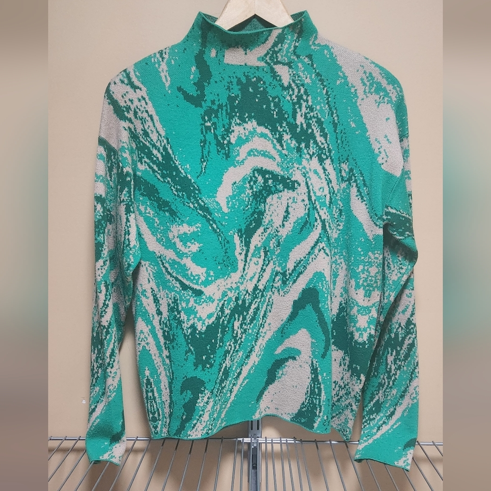 Christian Siriano Green and Cream Sweatshirt